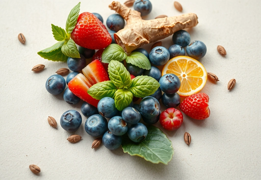 Imagine cu ingrediente naturale selectate cu grijă pentru produsele Nutrivitac